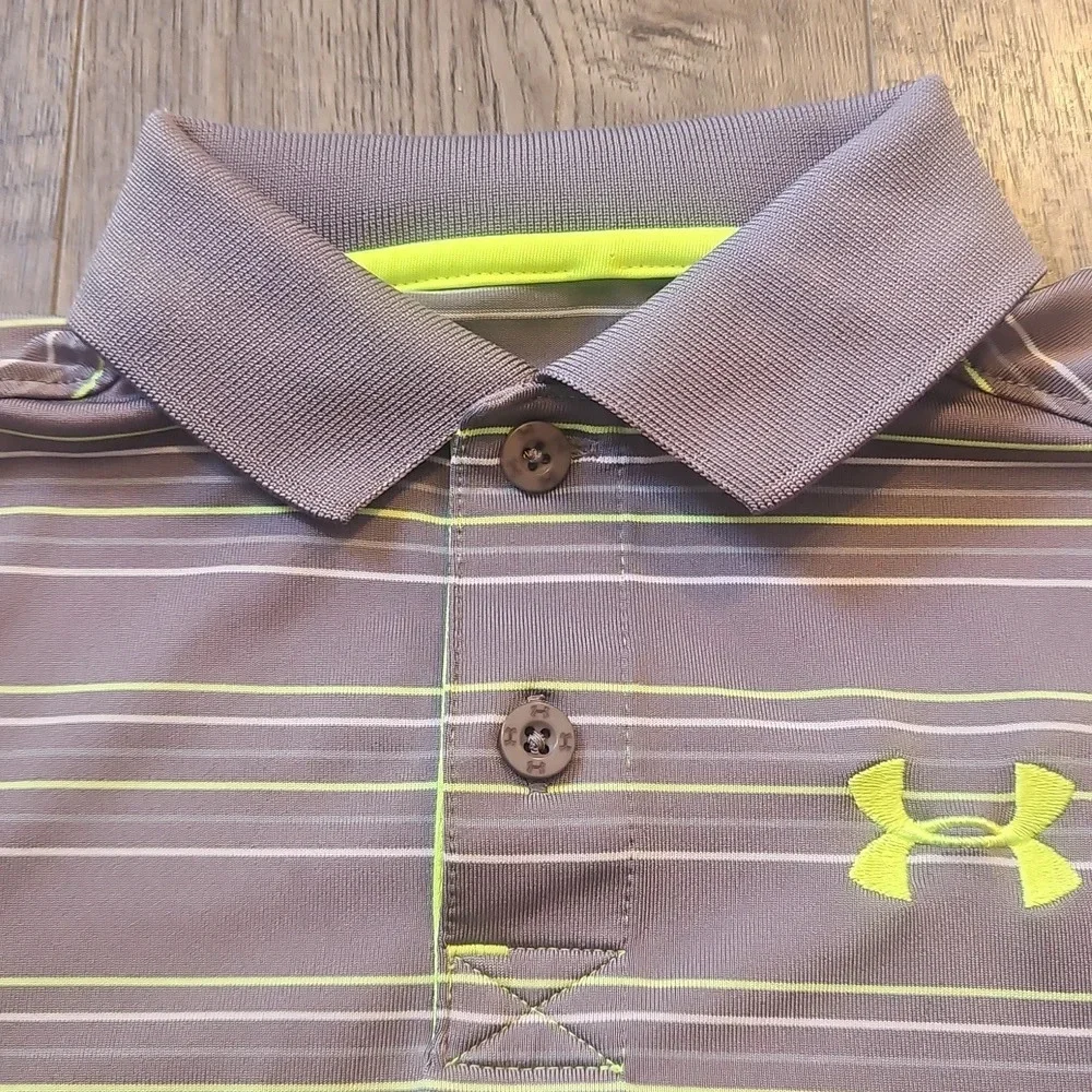Under Armour Kids Gray Striped Polo Shirt